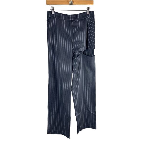 Nafsika Skourti Naughty Trousers Navy Pinstripe Pants UK 10 or US 6 - Picture 2 of 14